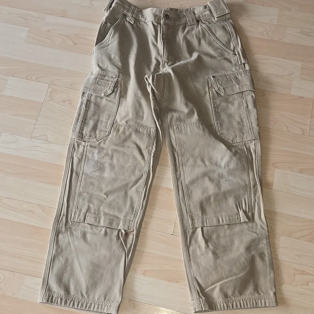 Deluth Tan Cargo Double Knee Well Loved Pants Size 30